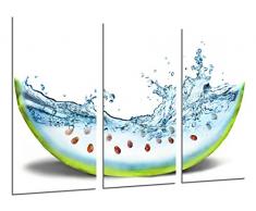 Tableau Moderne Photographique, Impression sur bois, Peinture abstraite, pastèque, eau, 97 x 62 cm, ref. 26542