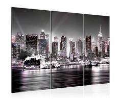 Tableau decoration murale La ville de New York 120 x 80 cm - XXL Impression sur Toile Salon Appartment 3 Parties - prÃªt Ã accrocher - 605531b