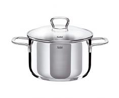 Silit 2102194767 Faitout avec Couvercle, Acier Inoxydable, Argent, 20 cm