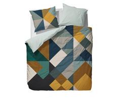 ESSENZA 137 x 200 cm 1 Personne en Percale de Coton Benthe Housse de Couette, Lot de 10, Coton, Bleu, King Size.