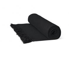 Rapport Nid dabeille Jeté Coton Chaise, 127 x 152 cm, Coton, Noir, Simple