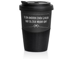 Pechkeks Tasse Isotherme en Porcelaine avec Couvercle Noir Mat 300 ML