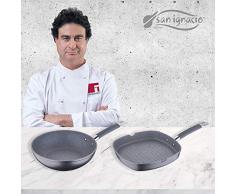 San Ignacio MasterPro Grill 28 x 28 et Wok 28, Gris, induction, aluminium forgÃ©