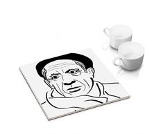 designersgroup KA-PE01 Dessous de Plat en céramique Noir/Blanc 15 x 15 cm