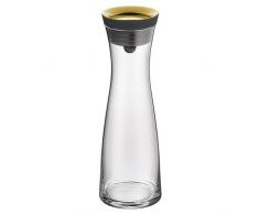 WMF Basic Carafe à eau, 1,0 l, hauteur 29 cm, carafe en verre, couvercle en silicone, fermeture en gros plan, Or