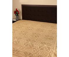 RAJRANG Couvre-lit Literie de Luxe draps Applique Travail Double Ensemble de literie