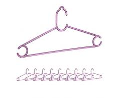 Relaxdays 10029421_52 Plastique, Set de 10, Cintre Ã Pantalon, Traverse, Costume, encoches, Design Bulle, Rose, polystyrÃ¨ne