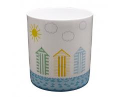 Light-Glow cabines de Plage Bougeoir, Porcelaine, Blanc, 9Â x 8Â x 10Â cm