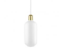 Normann Copenhagen Amp Suspension Verre Blanc/Laiton 26 x 11,2 cm