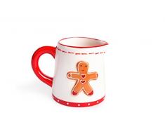 Excelsa Ginger Boy & Girl Set Sucrier et Pot Ã Lait en cÃ©ramique, Blanc et Rouge, 8Â x 11,5Â x 8,5Â cm, 2Â unitÃ©s