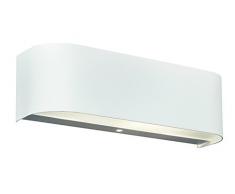 TRIO, Applique, Adriano incl. 2 x LED,SMD,3,2 Watt,3000K,300 Lm. Verre mat, Blanc, Corps: Aluminium, Blanc L:30,0cm, H:6,0cm, P:8,0cm IP20,OSRAM Inside,Point lumineux en haut et en bas,Montage au mur