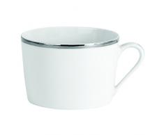 DEGRENNE - Galon platine lot de 6 tasses Ã thÃ©, porcelaine de Limoges - Blanc