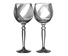 Crystaljulia 10691 Lot de 2 verres à vin en cristal de plomb 350 ml