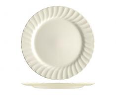 H&H 3212109Â H & H ETW Chelsea Plat, Rond, 31Â cm, Blanc, cÃ©ramique, Ivoire