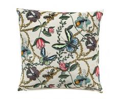 Nadja Wedin design Les Insectes et Papillons Taille S Blanc cassé â Housse de Coussin Coton 48 x 48 cm