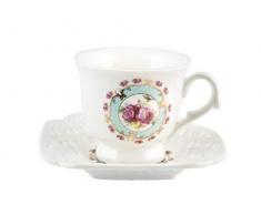 Royal Norfolk 725371 Lot de 2 tasses Ã cafÃ© en porcelaine Motif fleurs Bleu