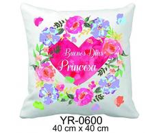 Alex Bog Coussin de Princesse Heart/Flowers Référence RM Textiles pour la Maison Unisexe Adulte, Multicolore (Multicolore), Unique