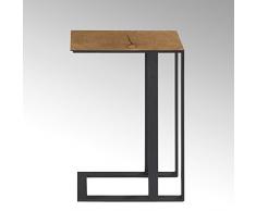 Lambert Louis Table dappoint en Fer 43 x 30 H61 cm Métal Graphite Naturel Taille Unique