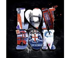Scenolia Tableau sur Toile I Love London 60 x 60 cm | dÃ©coration Murale Design imprimÃ©e en France