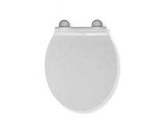 Croydex Flexi-Fix Victoria Slimline adaptÃ© Ã ne jamais Se Glisse Abattant de WC, Blanc, 42.5Â x 37Â x 5Â cm