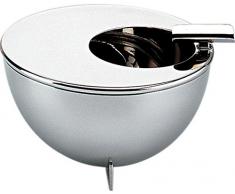 Alessi 90046 Cendrier avec Ouverture Ronde et DÃ©cÃ©ntrÃ©e et Pose Cigarettes, en Acier Inoxydable 18/10 Brillant