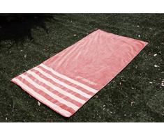 Don Coton Jacquard Serviette de Plage, Coton, Rouge, 95Â x 175Â x 1Â cm