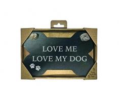 Magnet & Steel Aimant et Acier Love My Dog-Slate Bone, Pierre, Gris, 14Â x 0.5Â x 9Â cm