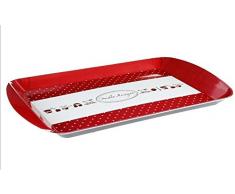 JJA 125342 Plat Service Fruit Rouge MÃ©lamine, Plastique, AlÃ©atoire