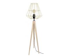 Tosel 51296 Lampadaire 1 Lumière Bois, E27, 40 W, Noir, 40 x 150 cm