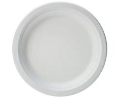 AmazonBasics Assiettes jetables écologiques Compostables et biodégradables 18 cm Lot de 500