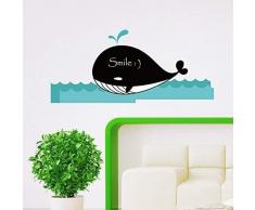 Walplus 75x50 cm Autocollant Mural Ardoise Baleine Amovible Art Décalques Vinyle Maison Décoration DIY Vivant Chambre Bureau Papier Peint DEnfants Cadeau, Multicolore