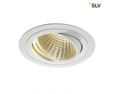 SLV Spot encastrÃ© plafond new Tria LED DL rond COB 3000Â K 30Â Â°C, avec pilote Clip plumes Blanc 114271