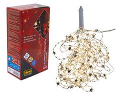 Guirlande lumineuse avec 200 LED blanc chaud et étoiles décoratives en argent, 8 heures de minuterie, pour fêtes, Noël, décoration, mariage, éclairage dambiance, env. 23 m