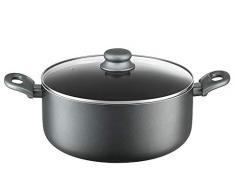 Ambition 20129 Faitout Graphite 6 L avec couvercle en verre et pot Ã lÃ©gumes AntiadhÃ©sif en aluminium et verre Manche en plastique Soft Touch Anthracite 28 cm