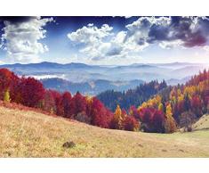 Papier Peint poster panoramique PAYSAGE DAUTOMNE 4 x 2,70 m | Déco et photo murale XXL Qualité HD Scenolia