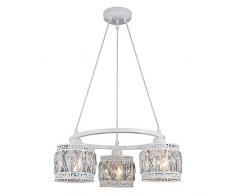 Homemania 8134-70-03 Armila Suspension Luminaire Suspension Blanc MÃ©tal Cristal 50 x 50 x 90 cm
