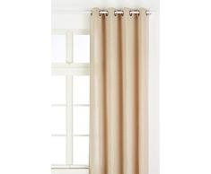 Linder 0517/17/375FR Rideau Toile Aspect Lin Gris Ficelle Oeillets 135 x 280 cm