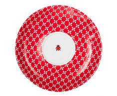 Feinkost KÃ¤fer 104911 Vaisselle Porcelaine, Blanc/Rouge, 17 x 17 x 2,5 cm - 1 UnitÃ©