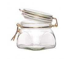 Bielmeier 010310Â Bocaux Verre/Bormioli Verre/Set Lot de 6/550Â ML bocaux en Verre, Verre, Transparent, 10Â x 10Â x 10.2Â cm