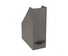 Bigso Box of Sweden, Trieur pour journaux, Magazines et dossiers â Organiseur Pratique en Panneau de Fibres et Papier Effet Lin â Porte-journaux Stable avec poignée â Gris