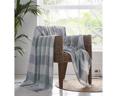 Portfolio Epsom Couvre-lit pour lit, Fauteuil, canapÃ©, Coton, Gris, 130 x 170 cm