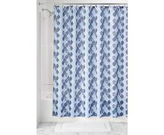 InterDesign Moroccan rideau de douche textile, rideau imperméable 183,0 cm x 183,0 cm pour douche et baignoire, en polyester, bleu