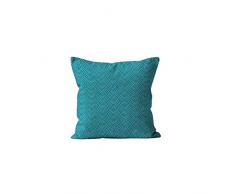 Soleil docre Paon Coussin, Polyester, Bleu, 40 x 40 cm
