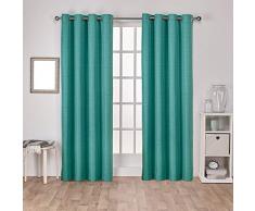 Exclusive Home Curtains Exclusif Maison Rideaux Eh7923â04 2â96 g Soie Grège isolée Thermique Grommet Top fenêtre Panneau de Rideau, Bleu Sarcelle, 54 x 243,8 cm, Lot de 2