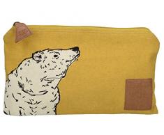 Creative Tops Into The Wild Ours Petite Trousse à Maquillage, Tissu, Jaune, 2 x 23 x 14 cm