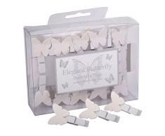 Neviti Elegant Butterfly Pince Ã Linge Blanc