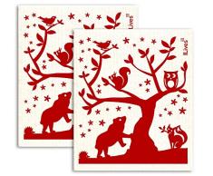 NineLives Chiffon, 70% Cellulose and 30% Coton, forêt, 17 x 20 x 0,5 cm, de 2 unités