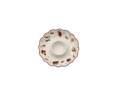 Villeroy & Boch Toys Delight Coquetier, Porcelaine Premium, Blanc/Rouge/DorÃ©
