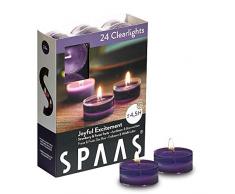 Spaas 24 Claires Parfumées Cire de Paraffine Gobelet Plastique Aubergine D 38 mm x H 19 mm