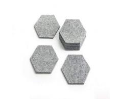 1buy3 Lot de 8 Dessous de Verre hexagonaux en Feutre Gris Ãpaisseur 5 mm